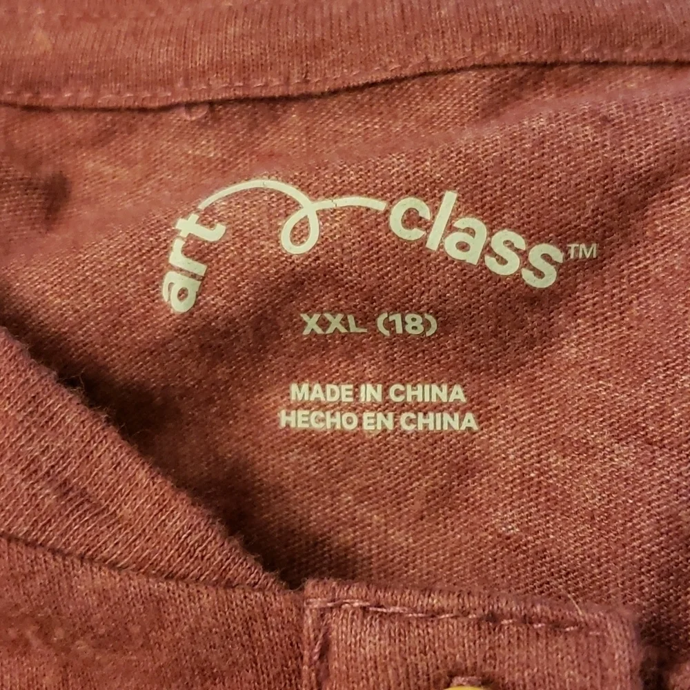 Art Class - Maroon Long Sleeve Boxy Henley SZ XXL